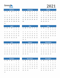 2021 Calendar Yearly In 2020 Excel Calendar Calendar Template Excel Calendar Template