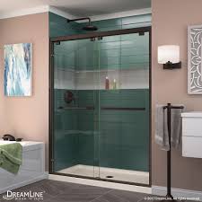 Encore 50 Inch To 54 Inch X 76 Inch Semi Frameless Bypass Shower Door In Oil Rubbed Bronze Sliding Shower Door Shower Doors