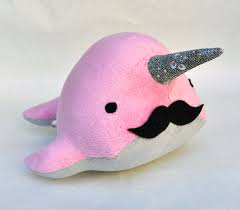 Narwhal Plush With Mustache Medium Made To Order Choose Colors 34 00 Via Etsy Narwhal Plush Narwhal Plush