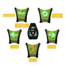 New 2019 Led Wireless Cycling Vest 20l Mtb Bike Bag Safety Led Turn Signal Light Vest Bicycle Reflective Warning Vests W Cycling Led Cycling Safety Safety Vest