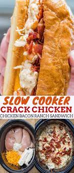 Dinner recipes, lunch recipes, main course, main dish, sandwiches, slow cooker crockpot recipes. Slow Cooker Chicken Bacon Ranch Sandwiches Crack Chicken Dinner Then Dessert