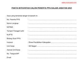 Integrity pact) adalah pernyataan atau dalam konteks pengadaan barang/jasa pemerintah, pakta integritas merupakan surat pernyataan yang berisi ikrar untuk mencegah dan tidak melakukan kolusi, korupsi, dan nepotisme dalam pengadaan barang/jasa.2. Contoh Pakta Integritas Ppg 2021 Lengkap Link Download Pakta Integritas Calon Peserta Ppg Dalam Jabatan Tahun 2021 Mariyadi Com