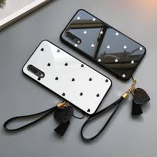 Case Strap For Huawei Y9 Prime P Smart Plus Y6 Pro 2019 Phone Case For Huawei Y9 2018 Cover Small Love Heart Glass Hard Casing Iphone Phone Cases Girly Phone