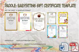 Dont panic , printable and downloadable free online babysitting gift certificate template fotor design we have created for you. Free Printable Babysitting Gift Certificate 7 Concepts