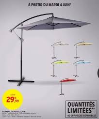 Ll découvrez notre mobilier de jardin : Intermarche Parasol Deporte Diametre 2 7m Pas Cher A 29 99
