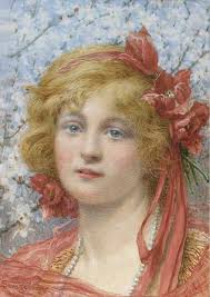 Helen Allingham, R.W.S. (1848-1926) , Michaelmas Daisies, Munstead Wood,  Godalming, Surrey