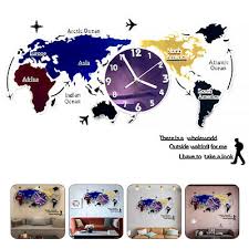 Polycomp led display clocks are the ideal solution for clarity and high visibility in the display of time and calendar information. Creative Diy Silent Wood World Map Wall Clock Home Office Decoration Art Clocks 54 52 Picclick