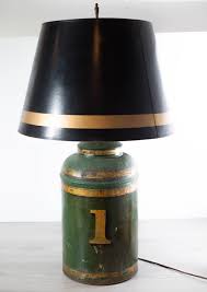 Cabin place offers lamps at discount cabin decor prices. Vintage Rustic Lamp Large Metal Number One Gold Banded Green Etsy Metal Lamp Shade Cabin Lamps Rustic Lamp Shades