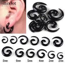 Wholesales 6pairs 12pcs Black Acrylic Spiral Ear Gauges