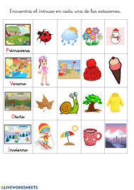 Con esta aplicación los niños en edad preescolar podrán desarrollar algunas habilidades matemáticas. Intruso Estaciones Del Ano Ficha Interactiva Actividades Para Preescolar Actividades De Lectura Preescolar Actividades Para Ninos
