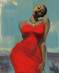 Beautiful Black And Red Paintings Black Curvy Photo Black Women Art Black Art Black Girl Art