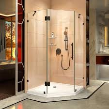 Modern day shower panels serve their original purpose as well as have some extra features such as being able to play music like a radio or an ipod. Dreamline Unidoor Toulon 34 In H Frameless Hinged Shower Enclosure In Satin Black W X 72 In D X 34 In Shen 2434340 89 Shower Walls Surrounds Bonsaipaisajismo Kitchen Bath Fixtures
