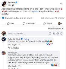 Fameye Trolled After Reacting To Wizkid Ig Follow Sarkodie Vibes To His Praise Hit Single Ghana Music Top Stories