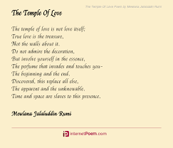 The Temple Of Love Poem By Mewlana Jalaluddin Rumi