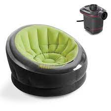 intex empire inflatable lounge chair green intex 12v corded electric air pump patio furniture for sale inflatable chair intex