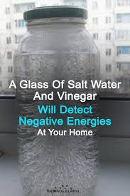 A Glass Of Salt Water And Vinegar Will Detect Negative Energies In Your Home In 2020 Energy Removing Negative Energy Negative Energy