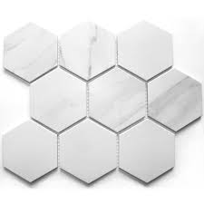 The amazing final effect is a tasteful balance of outcomes in which the. Hexagon Staturio Matt 9 5cm X 9 5cm Mosaic Tile Marble Effect Tiles From Dantotsu Ltd Uk