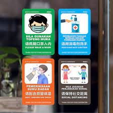 29 april 2021 rujukan rasmi. Sop Mco Social Distance Social Distancing Attention Body Temperature Check Sanitiser Wear A Mask Sticker Board Shopee Malaysia