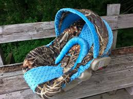 Camo Infant Car Seat Cover Advantage Max5 Fabric And Turquoise Blue Minky Baby Car Safety Seats Car Seat Baby Car Seats Camo Baby Stuff Camo Baby Nursery