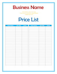 How to make a list with products and prices. 49 Free Price List Templates Price Sheet Templates á… Templatelab