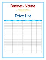 Restaurant spreadsheet library and menu costing workbook. 49 Free Price List Templates Price Sheet Templates á… Templatelab