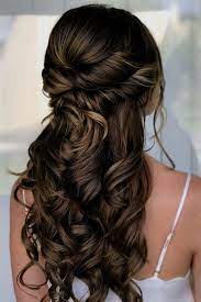 Wedding Hairstyles Up Half Up Down Curly Brunette Wedding Hairstyles For Long Hair Wedding Hair Half Long Hair Styles Prom Hairstyles For Long Hair