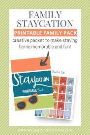 Stay At Home Ideas Activities Staycation Printable Pdf Kit Spring Break Staycation Staycation How To Memorize Things