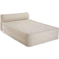 The Intex Amp 174 Dura Beam Headboard Queen Size Airbed With Built In Pump Features Heavy Duty Pvc Flocked Construction A Air Bed Air Mattress Air Mattresses