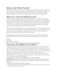 This section is about three different ra macrostructures, namely 'the experimental ra' (imrad or imrd), 'the logical argument ra' and 'the essay style ra'. What Is The Imrad Format Focus Group Data