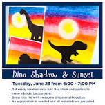 Dino Shadow and Sunset at George's Creek Library