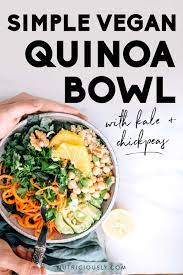 Spiralized Carrots Quinoa Veggie Bowl Easy Vegan Recipe Vegan Bowl Recipes Vegan Salad Recipes Vegan Quinoa Bowl