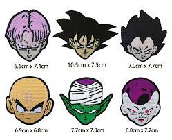 Piccolo's unique colored body features complete color separation in the arms via the piccolo's signature cape and turban are included and can be displayed with or without thanks to part swapping. Dragon Ball Character Face Goku Kuririn Piccolo Vegeta Buu Embroidered Iron On Patch Cartoon Diy Clothing Accessories Patches Aliexpress