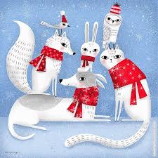 Terry Runyan Art Creativity Terryrunyan Instagram Photos And Videos Winter Animals Bright Art Christmas Art