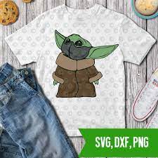 Download Baby Yoda Mandalorian Quarantine Mask Svg Dxf Png Cut Files