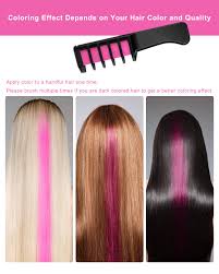 Coloring dark hair can be a hassle, let alone adding streaks! Buy Msdada New Hair Chalk Comb Temporary Bright Hair Color Dye Washable For Girls Kids Age 6 8 10 Years Old Birthday Gifts Toys For Girls Halloween Christmas Cosplay Party 6 Colors 4 Hair Extensions Clip Online