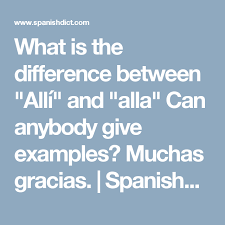 What Is The Difference Between Alli And Alla Can Anybody Give Examples Muchas Gracias Spanishdict Answers Covenant Theology The Covenant Theology