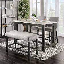 Hyland 5 piece casual dining set. Brule 5 Piece Counter Height Dining Set With Light Gray Chairs By Furniture Of America Foa Cm3736pt Cm3736lg Pc