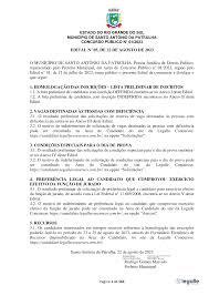 EDITAL N° 05, DE 22 DE AGOSTO DE 2023 O MUNICÍPIO DE SANTO ANTÔNIO DA  PATRULHA, Pessoa Jurídica de Direito Público, represe