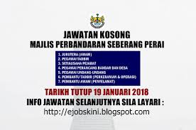 Majlis bandaraya pulau pinang (mbpp). Jawatan Kosong Majlis Perbandaran Seberang Perai Mpsp 19 Januari 2018