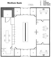 Medium Bank Shadowrun Floorplan Modern Map Shadowrun Fantasy Map