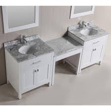 Design Element Two London 30 In W X 22 In D Vanity In White With Marble Vanity Top In Carrara White Mirror An Bathroom Vanity Marble Vanity Tops Vanity Sink