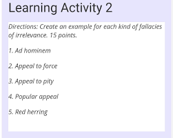 Php programing with learning points. Solved Learning Activity 2 Directions Create An Example Chegg Com