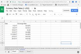 Lookup Dates And Return Currency Rates In An Array In Google Sheets