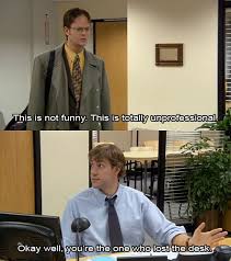 The Office Screencaps I Think I Ve Seen Part Of That Episode And Dwight S Desk Is In The Men S Bathroom Haha The Office Show Office Jokes Office Memes