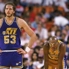 Utah jazz jeremy evans jumps over mark eaton. Xljxpaj16svkxm