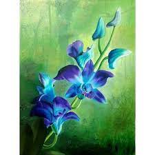 This refined, yet classic style of paintings demonstrate lovely and colorful flowers as the focus of the piece or as a part of the larger painting. Purple Green Oil On Canvas Orchid Flower Painting Size 18 X24 Rolled Stretched Rs 5000 Piece Id 21480162230