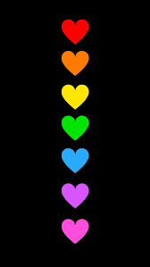 Bright Colors On Black Background Heart Wallpaper Rainbow Wallpaper Colorful Heart