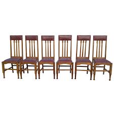 We have teamed up with a highly experienced furniture painting group to recreate the most fantastic designs of william burges. Eight Arts And Crafts Glasgow Style High Back Oak Dining Chairs With Leather Seats For Sale At 1stdibs
