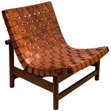 1950s Lounge Chair In Woven Saddle Leather And Cuban Mahogany By Dujo Cuba Lounge Chair White Dining Chairs Blue Dining Room Chairs