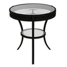 The size of this table mostly is smaller and short. Monarch Specialties 22 Inch Round Metal And Glass Accent Table In Black Bed Bath Beyond